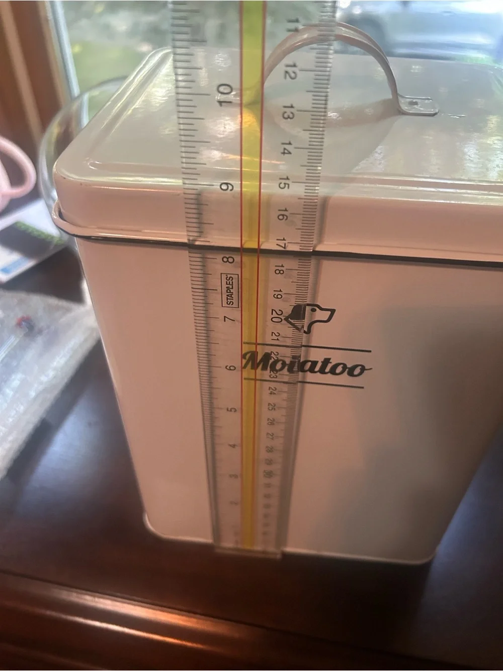 White Metal Storage Canister with Lid